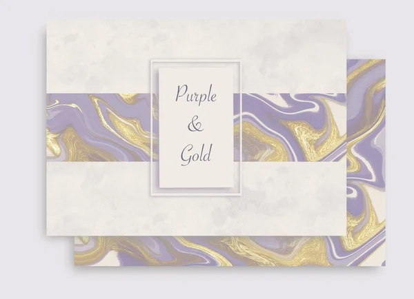 Invitation Card Purple Gold Design — Stock Photo, Image