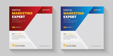 Sosyal Medya Posta Şablonu Tasarımı için Yaratıcı Şirket Pazarlama SancağıName