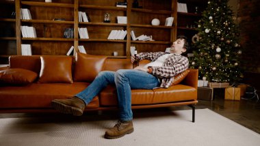 Genç erkek alkoliğin tıbbi ve psikolojik yardıma ihtiyacı var. Adam alkol bağımlısı ve Noel ve yeni yıl arifesinde evde kanepede kalamıyor. Sarhoş adam Noel ağacının yanındaki şişeden şarap içiyor..