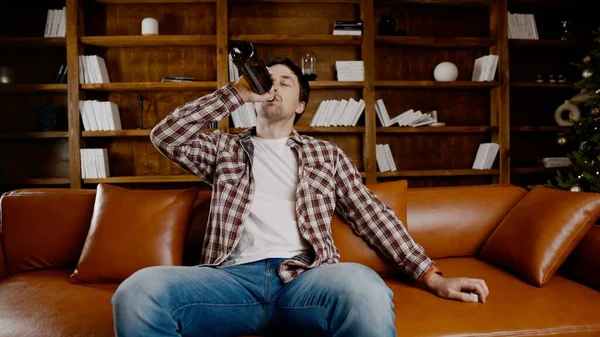 Depresyondaki genç adam evde alkol içiyor. İşsiz erkek, sarhoş ve Noel ağacının yanındaki kanepede şarap içmeye devam ediyor. Bağımlılık, yalnızlık, sinir bozukluğu yeni yıl tatili..