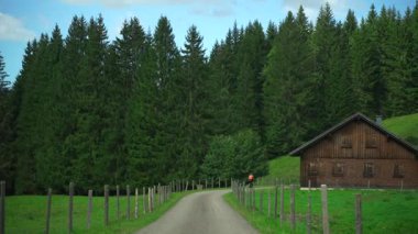 Yalnız bir çakıllı bisikletçi, Alman ya da Avusturya Alpleri 'nin geniş, yemyeşil dağ manzarasında kaybolan asfalt bir yolda kameradan uzaklaşır. Özgürlük ve macera ruhunu yakalar.