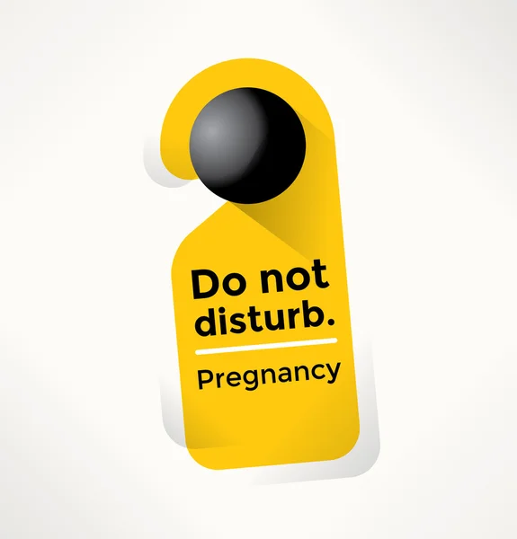 Ne pas déranger signe de porte avec le texte de grossesse. Concepts d'accouchement, période de grossesse . — Image vectorielle
