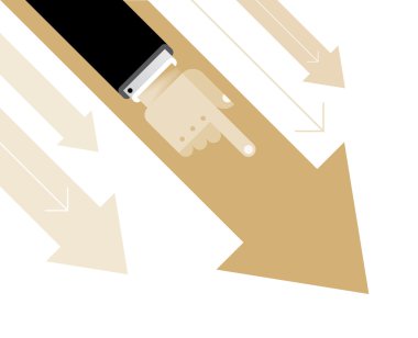 İşadamı el ile okları