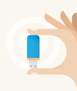 insan elini tutarak usb