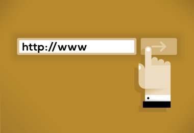 http: / / www Internet adresi ve iş adamı el imleç simgesi 