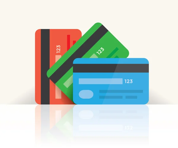 Multi colored credit cards — Stock Vector