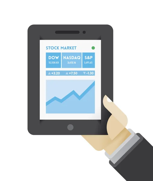 Grafico di presentazione della crescita sul computer tablet — Vettoriale Stock