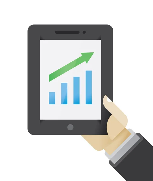 Gráfico de presentación de crecimiento en tableta — Archivo Imágenes Vectoriales