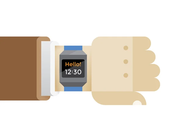 Mano humana con Smartwatch — Vector de stock