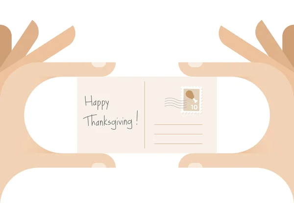 Postcard with "Happy Thanksgiving!" text. — Stock Vector