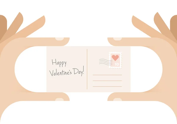 Postcard Happy Valentine's Day — Stock Vector