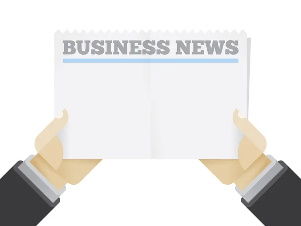 Επιχειρηματίας που κατέχουν επιχειρηματικά νέα εφημερίδα — Διανυσματικό Αρχείο
