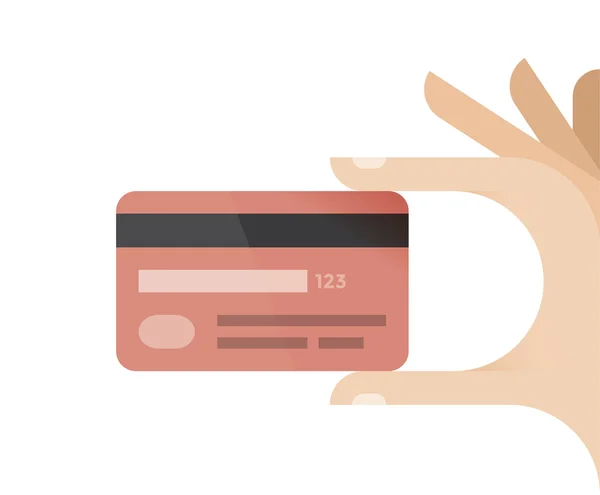 Kredietkaart met hand — Stockvector