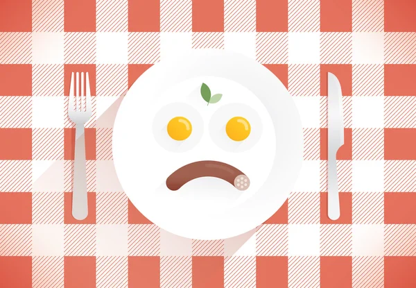 Sad Breakfast. unhealthy food — Stock Vector