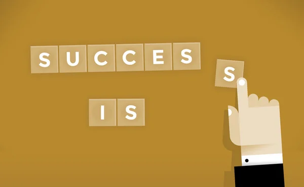 Main d'homme d'affaires créant le succès — Image vectorielle