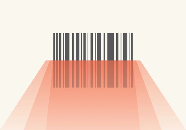 Barcode-Symbol mit langer Reflexion — Stockvektor