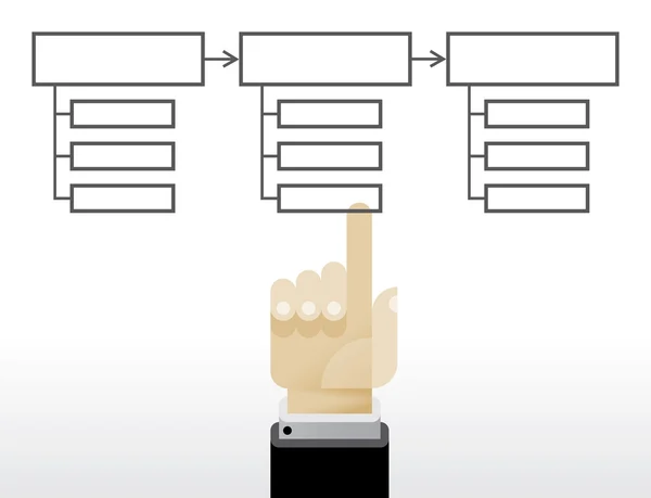 Tre steg business strategi diagram — Stock vektor