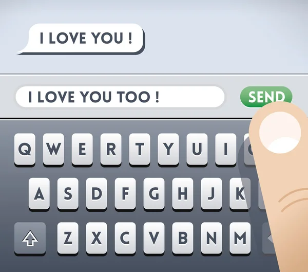 "Je t'aime "message SMS entrant — Image vectorielle