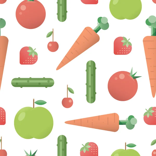 Fondo de frutas y hortalizas crudas — Vector de stock