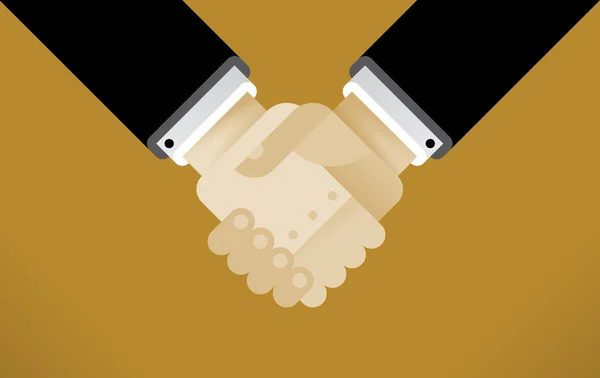 Businessmen of different races shaking hands. — Stock Vector