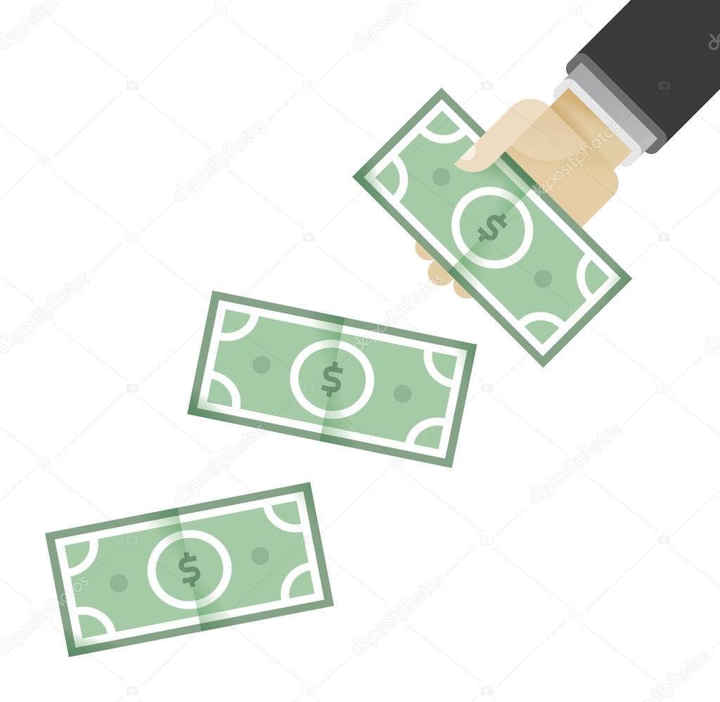 Businessman hands giving money