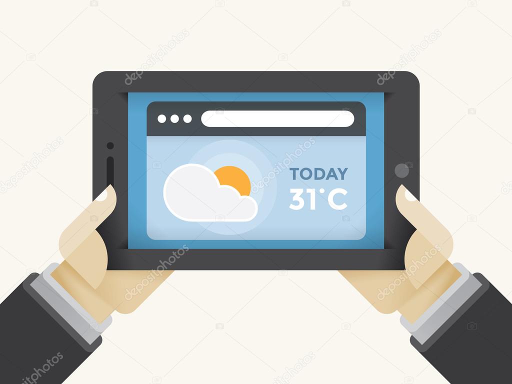 Weather forecast on the tablet