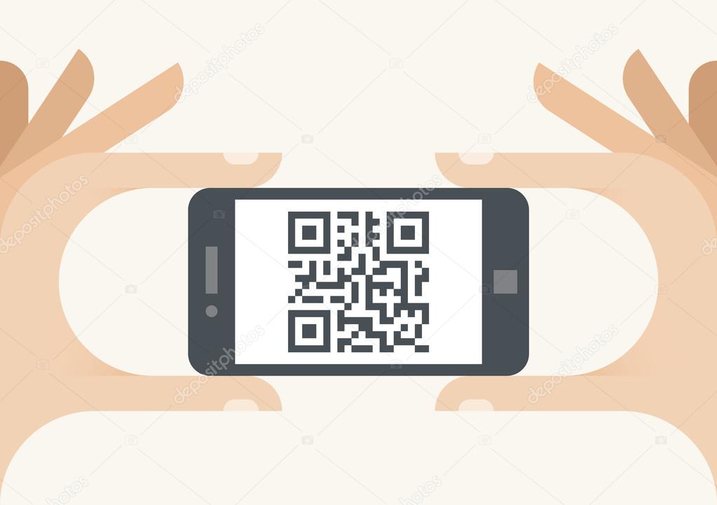 QR code on mobile phone