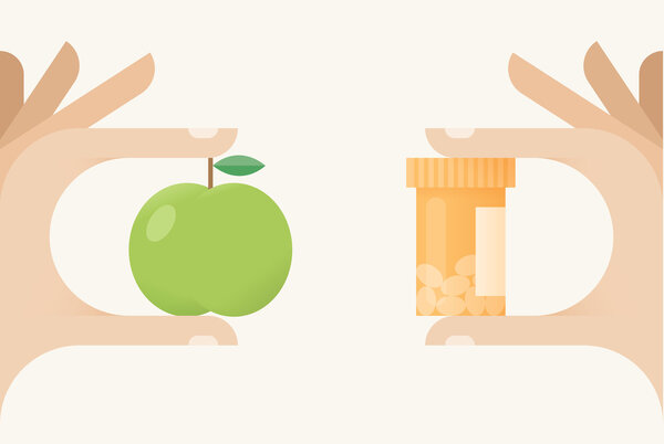 Healthy food with vitamins or medical nutrients?