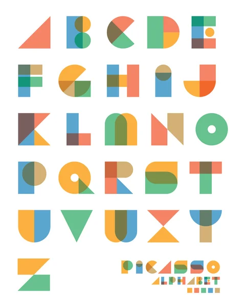 Pop art vintage style alphabet — Stock Vector