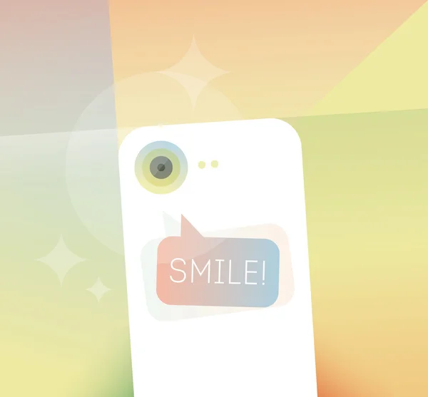 Mobiele telefoon zeggen glimlach! — Stockvector