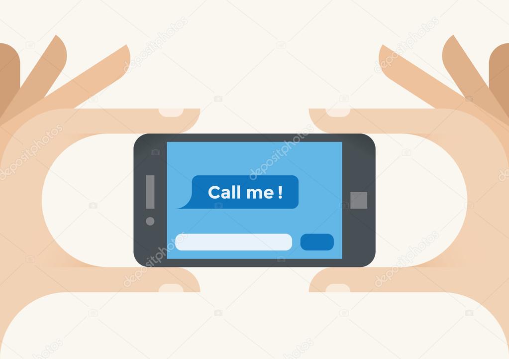 Human hand holding mobile phone