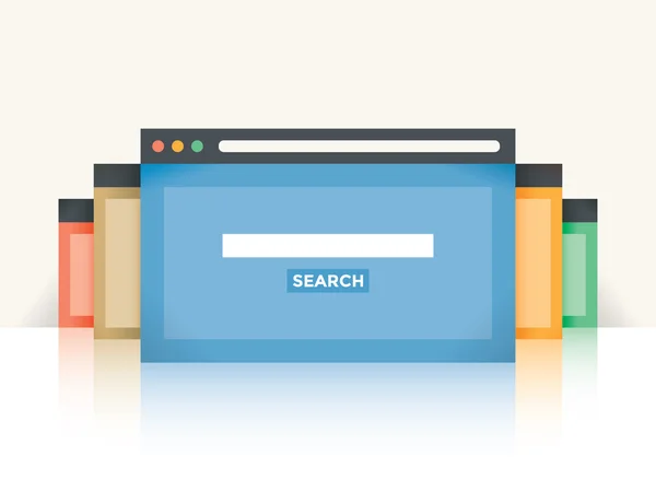 Αναζήτηση στο Internet browser (Google, Chrome, Opera, Firefox, Bing, Yahoo,) windows με χώρο για το κείμενό σας στο πλαίσιο αναζήτησης. Έννοιες: Online αγορές προϊόντων, Ψάχνετε για υπηρεσίες. Πολύχρωμα — Διανυσματικό Αρχείο