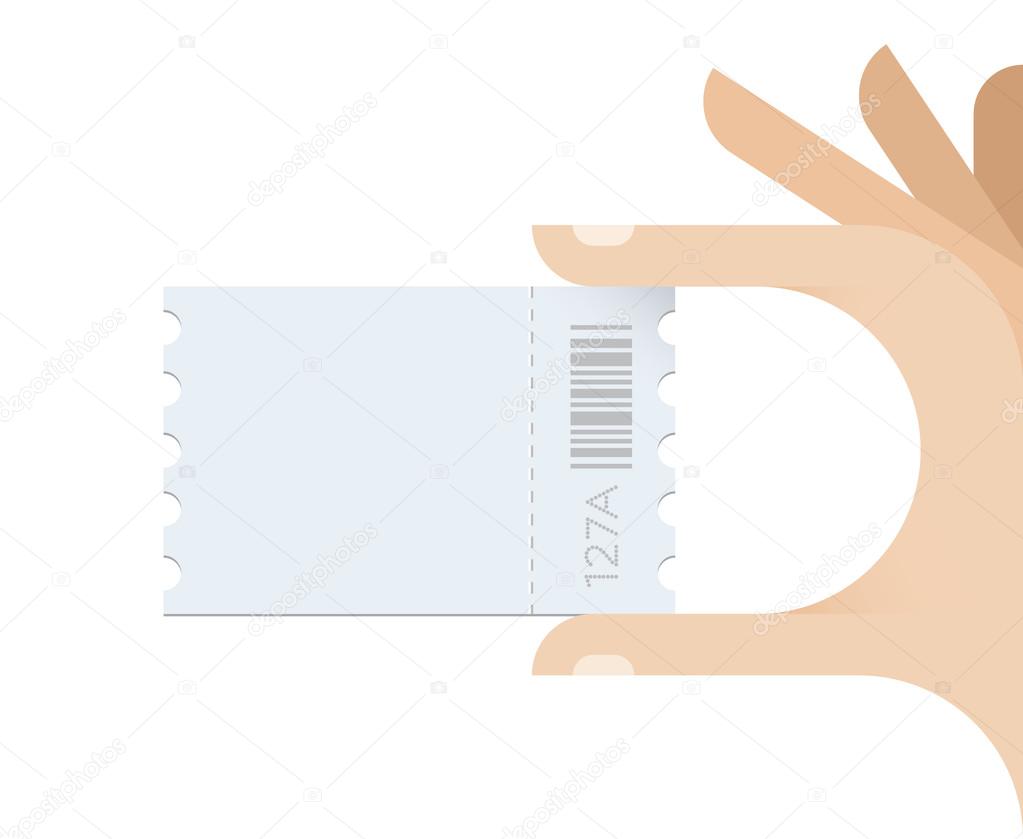 Human hand taking ticket with copy space for your text. Concept - Cinema, Transport, Event, Concert, Exhibition, Presentation, Seminar, Bus or Subway ticket.