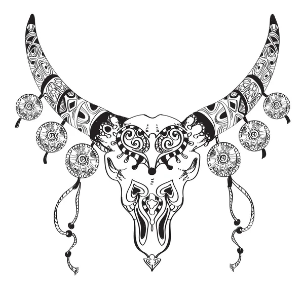 Decorative tribal taurus — Stock Vector