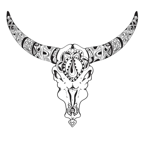 Decorative tribal taurus — Stock Vector