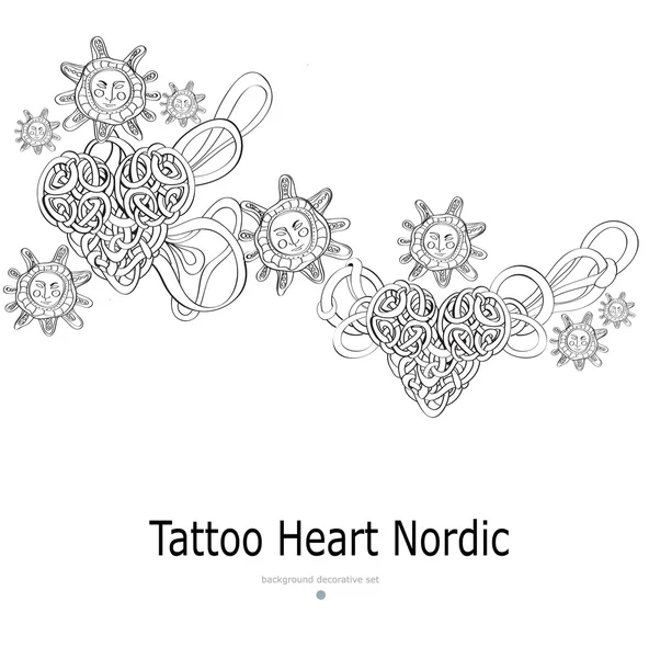 Tatuaggio con ornamenti nord — Vettoriale Stock