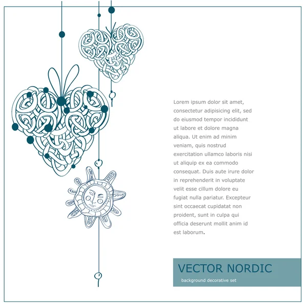 Set nord blu scandinavo — Vettoriale Stock
