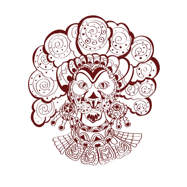 Decoratieve tribal Leeuw ornament masker — Stockvector