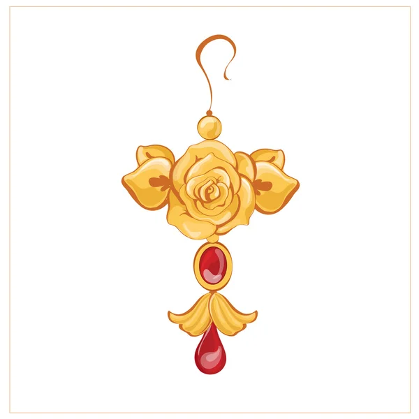Boucle d'oreille bijoux rose doré — Image vectorielle