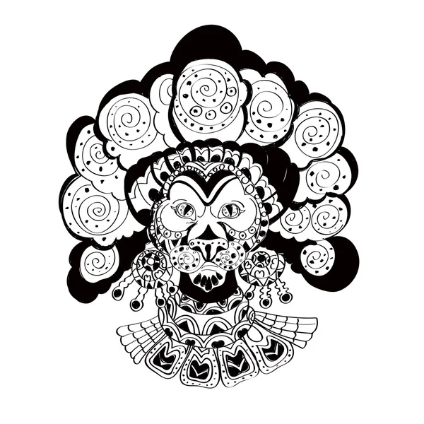 Decoratieve tribal Leeuw ornament masker — Stockvector