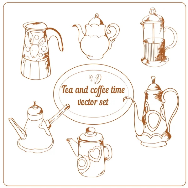 Tea pot set — Stock Vector