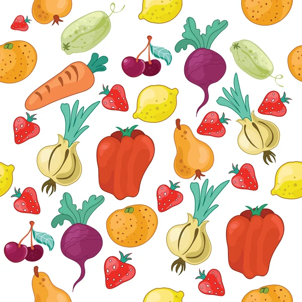 Obst und Gemüse Muster lizenzfreie Stockvektoren