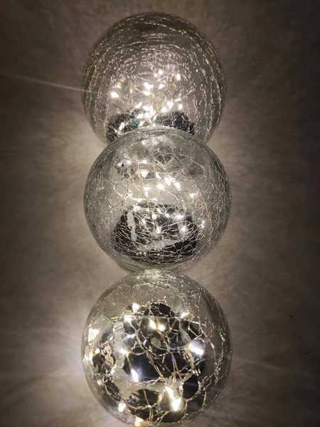 Globes Cristal Alimentés Par Énergie Solaire Pour Les Lumières Blanches — Photo