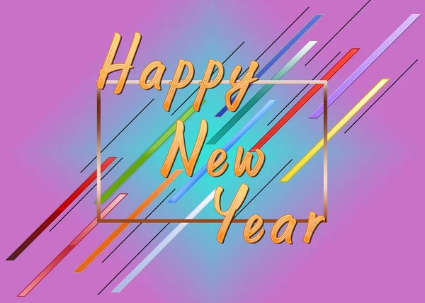 Illustration Text Happy New Year — Fotografia de Stock