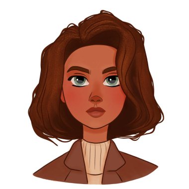 Tarz sahibi, kahverengi saçlı bir kız.