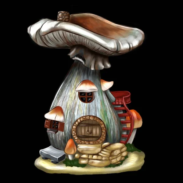 Wróżkowy dom w postaci grzyba — Zdjęcie stockowe