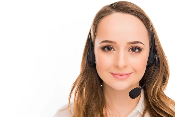 Portrét krásné mladé ženy agent call centra — Stock fotografie