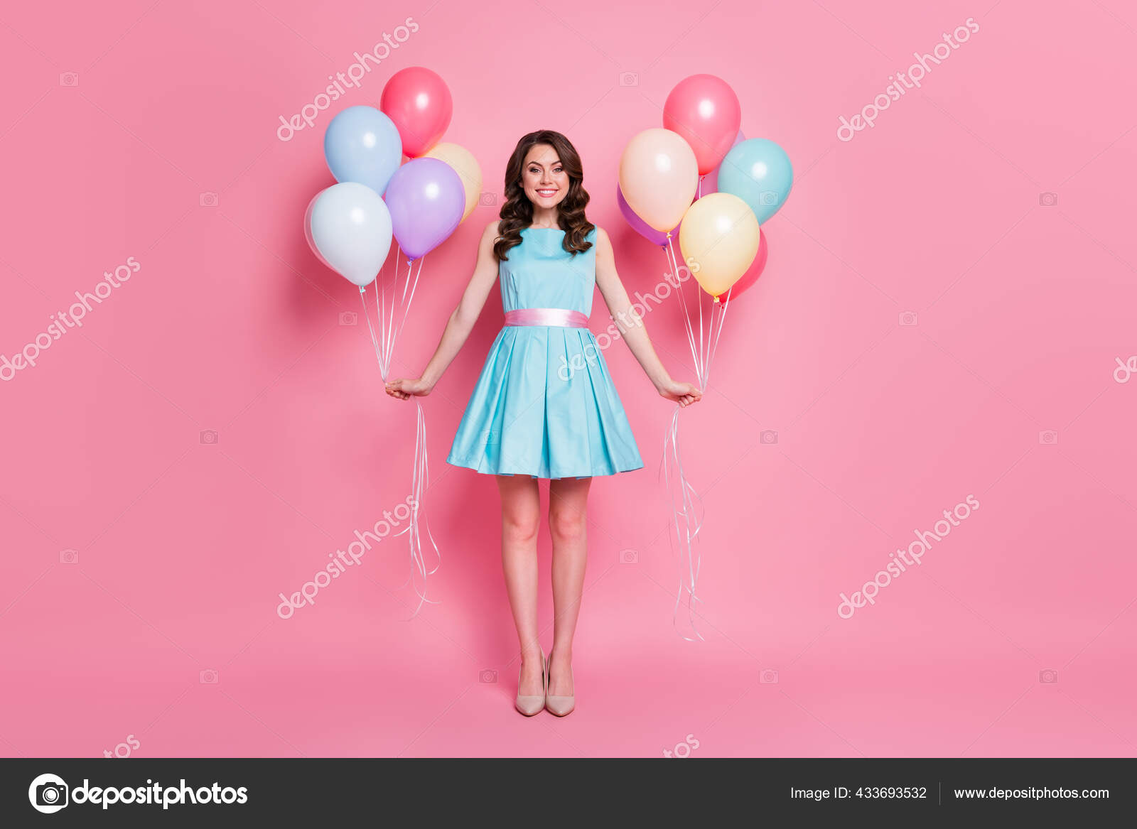 Vestido De Festa Pontilhado Rosa De Alta Qualidade, Roupa Para