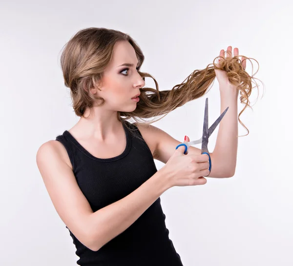 Κόψτε τα μαλλιά κορίτσι — Φωτογραφία Αρχείου