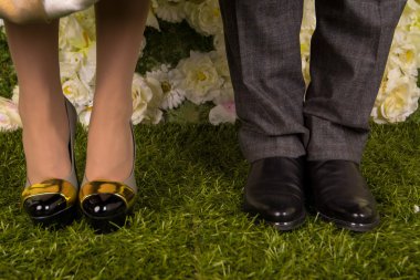 Legs loving couples. man and woman. beautiful shoes clipart
